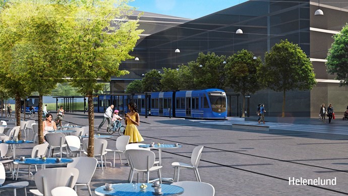 Modell av tvärbana i Helenelund