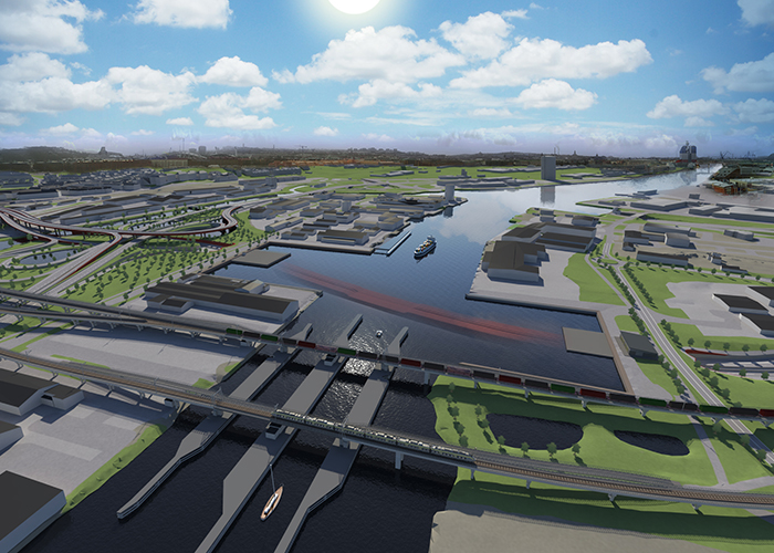 Digital rendering av Marieholmsförbindelsen