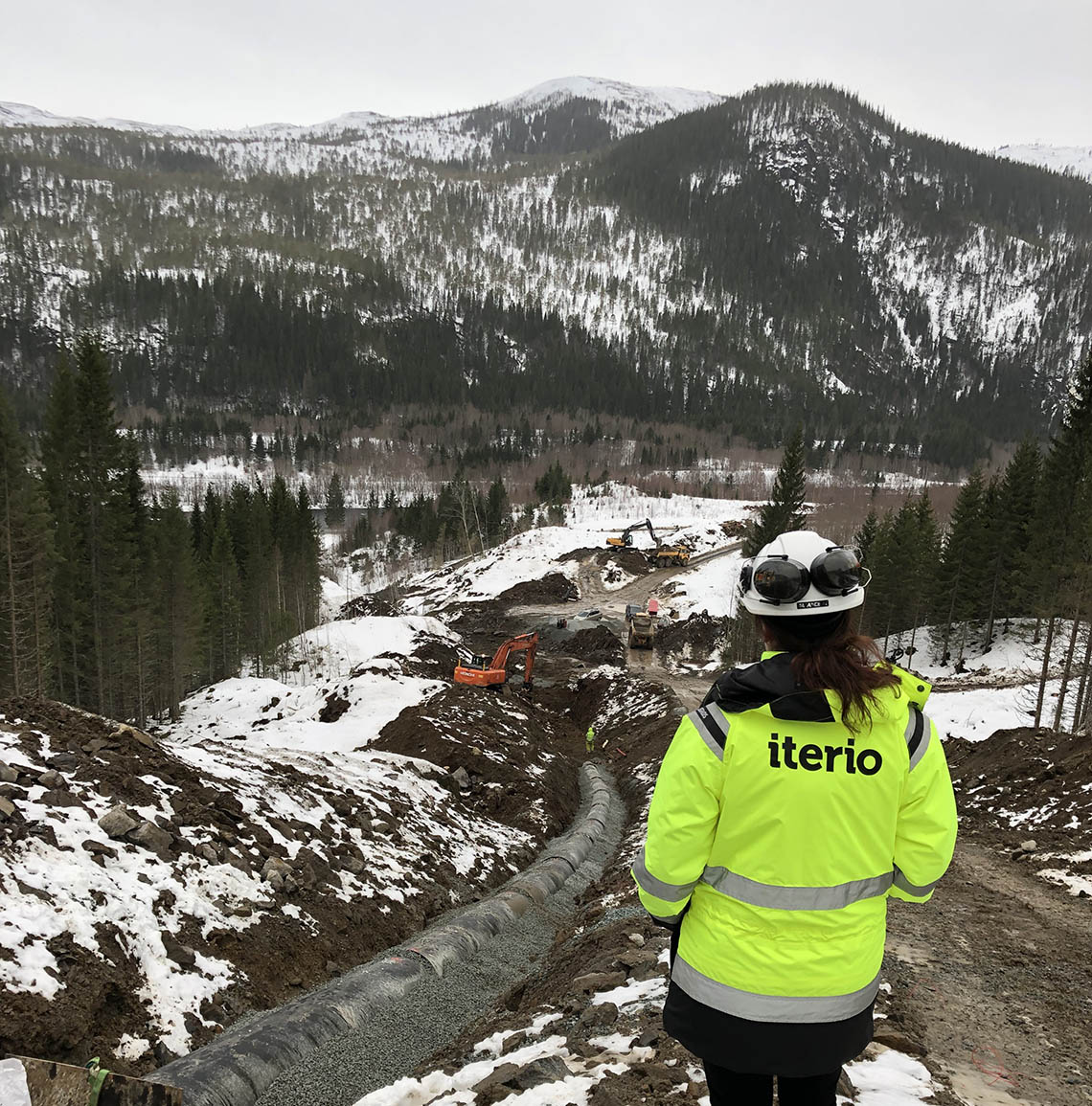 Vy över arbetet med Reinåa Kraftverk